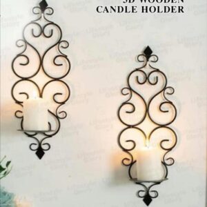 2 Pcs Candle Holder Wall Decoration Set Material: MDF Wood Number Of Pieces: 2 Pcs Product Feature: Adds Ambiance And Style To Any Space Package Includes: 1 x Wall Candle Shelves Set