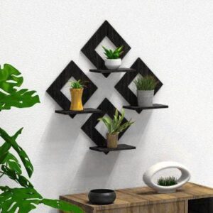 Modern Hexa Wall Hanging Shelf, Pack Of 3 Upgrade Your House With This Beautiful Wall Decoration Product Details:Material: Chipboard, Laminated Sheet Product Type: Wall Hanging Shelf Size: 8 x 8 Inches, Thickness: 3 mm Product Details: Abstract Art. Colors are Fade Proof, Sharp, and Vibrant. Ready to Hang Zefrai