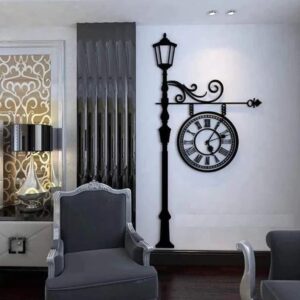 Street Lamp Design Laminated Sheet Wall Clock Attractive Wall Clock Designs For Homes And Office Product Details:Material: Chipboard Laminated Sheet Product Type: Wall Clock Size: 48 x 12 Inches Thickness: 3mm Finish Type: Laminated Display: 12-Hour Display Package Includes: 1 x Wall Clock Product Details: Laser Cut, Complete Clock With Double Tape To Hang. Make Your Home Beautiful. This Product Enhances Any Home With On-trend Style And Beautiful Eye-catching Modern Design Zefrai Wall Art Home Decor Calligraphy