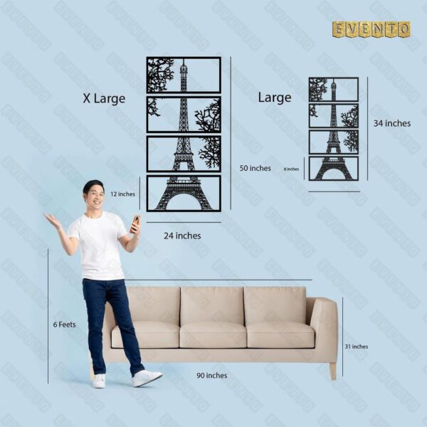 Eiffel Tower Wooden Wall Decor Attractive Design For Homes And Office Material: MDF Size: 16x34 Inches Number Of Pieces: 1 Pc Package Includes: 1 x Wall Decor Zefrai Home Decor Calligraphy Wall Frame