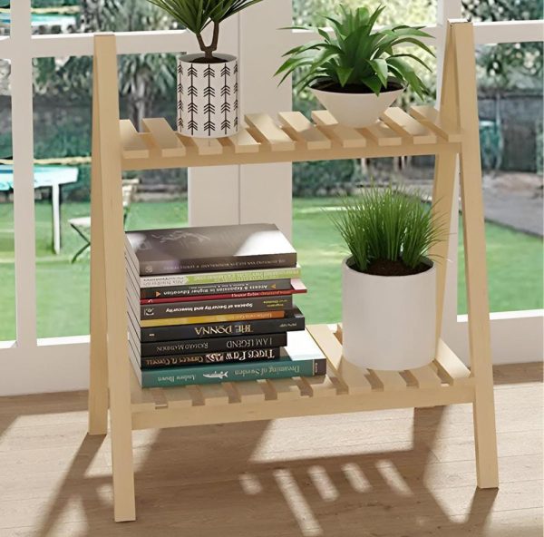 Wooden Plant Stand 2 Tier Foldable Flower Pot Display Shelf Rack Material: Wood The Double-Layer Ladder Plant Stand Is Made Of High-Quality Pine Wood And Has Been Treated With 3 Polishing Processes Healthy Varnish, It Is Strong And Beautiful A Charming Way To Display All Plants Number Of Pieces: 1 Pc Color: Brown Package Includes: 1 x Double Layer Shelf Zefrai Decoration items Wall Art Home Decor ZEFRAI zefrai Ibrahim