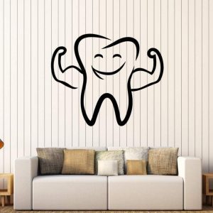 Tooth Smile Wall Decal Vinyl for Bathroom Material: Vinyl Simply Peel & Stick, No Color Fade Issue, High-Quality Vinyl Sticker Product Dimensions: 24 x 18 Inches Number Of Pieces: 1 Pc Package Includes: 1 x Wall Sticker Zefrai ZEFRAI Wall Art Home Decor Calligraphy Frames Decoration items Decoration Decoration Brand Decoration piece Stylish Wall Art