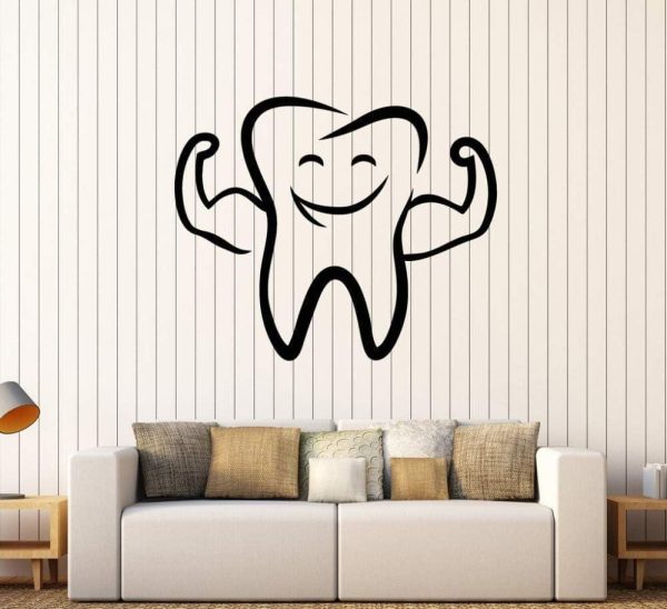 Tooth Smile Wall Decal Vinyl for Bathroom Material: Vinyl Simply Peel & Stick, No Color Fade Issue, High-Quality Vinyl Sticker Product Dimensions: 24 x 18 Inches Number Of Pieces: 1 Pc Package Includes: 1 x Wall Sticker Zefrai ZEFRAI Wall Art Home Decor Calligraphy Frames Decoration items Decoration Decoration Brand Decoration piece Stylish Wall Art