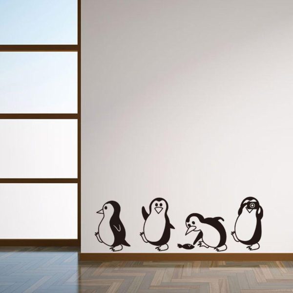 Cute Penguin Cartoon Wall Stickers Material: Vinyl Film Simply Peel & Stick, No Color Fade Issue Product Dimensions: 22 Inch x 7 Inch Number Of Pieces: 1 Pc Package Includes: 1 x Wall Sticker Zefrai ZEFRAI Wall Art Home Decor Calligraphy Frames Decoration items Decoration Decoration Brand Decoration piece Stylish Wall Art