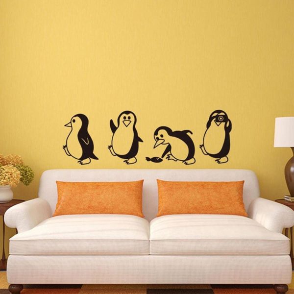 Cute Penguin Cartoon Wall Stickers Material: Vinyl Film Simply Peel & Stick, No Color Fade Issue Product Dimensions: 22 Inch x 7 Inch Number Of Pieces: 1 Pc Package Includes: 1 x Wall Sticker Zefrai ZEFRAI Wall Art Home Decor Calligraphy Frames Decoration items Decoration Decoration Brand Decoration piece Stylish Wall Art