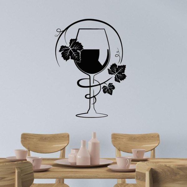 Kitchen Wine Glass Restaurant Bar Drink Wall Stickers Material: Vinyl Film Simply Peel & Stick, No Color Fade Issue Product Dimensions: 15.5 Inch x 11 Inch Number Of Pieces: 1 Pc Package Includes: 1 x Wall Sticker Zefrai ZEFRAI Wall Art Home Decor Calligraphy Frames Decoration items Decoration Decoration Brand Decoration piece Stylish Wall Art