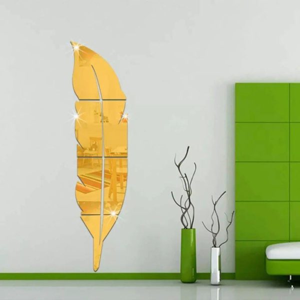 Leaf Shaped Wall Mirror, Golden Upgrade Your House With This Beautiful Wall Decoration Product Details:Material: Acrylic Product Type: Wall Mirror Size: 48 x 12 Inches Product Details: Abstract Painting Framed Art. Colors are Fade Proof, Sharp, and Vibrant. Ready to Hang Thickness: 1mm Package Includes: 1 x Wall Frame Zefrai ZEFRAI Wall Art Home Decor Calligraphy Frames Decoration items Decoration Decoration Brand Decoration piece Stylish Wall Art