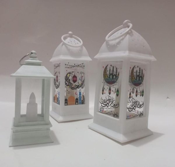 Ramadan LED Flame Light Decoration Lamp, Pack Of 3 (White) Material: Metal, Plastic Pack Of: Pack Of 3 2 x Large 2 x 2 x 6 Inches 1x Small 1.7 x 1.7 x 4.5 Inches Package Includes: 3 x LED Flame Light Decoration Lamp